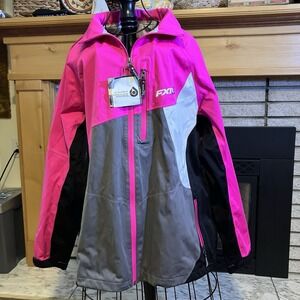FXR Women's Venture Lite Tri-Laminate Jacket Sz 14 Large Racing Pink White Gray